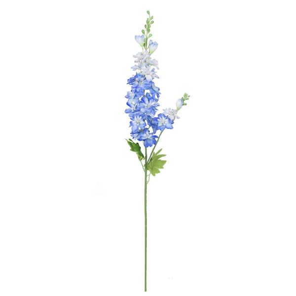 LIVING LUXURY 34 in. Blue Artificial Delphinium Flower Stem Spray