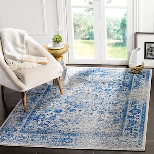 Farrah Gray/Blue Doormat 3 ft. x 4 ft. Border Area Rug
