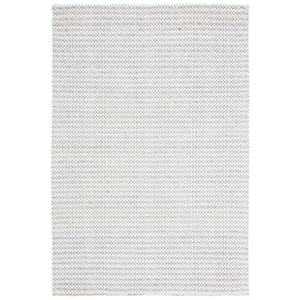 Marbella Light Gray/Ivory Doormat 3 ft. x 5 ft. Interlaced Striped Area Rug