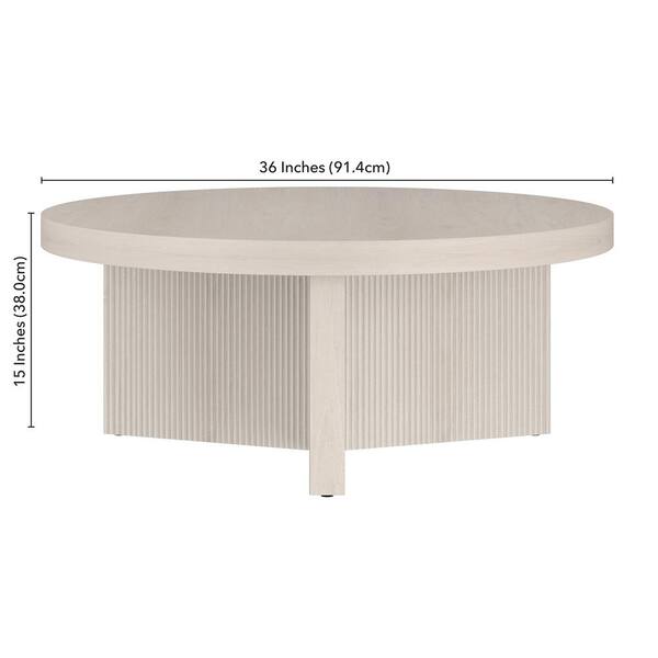 Meyer&Cross Holm 36 in. Alder White Round MDF Top Coffee Meyer&Cross Holm 36 in. Alder White Round MDF Top Coffee