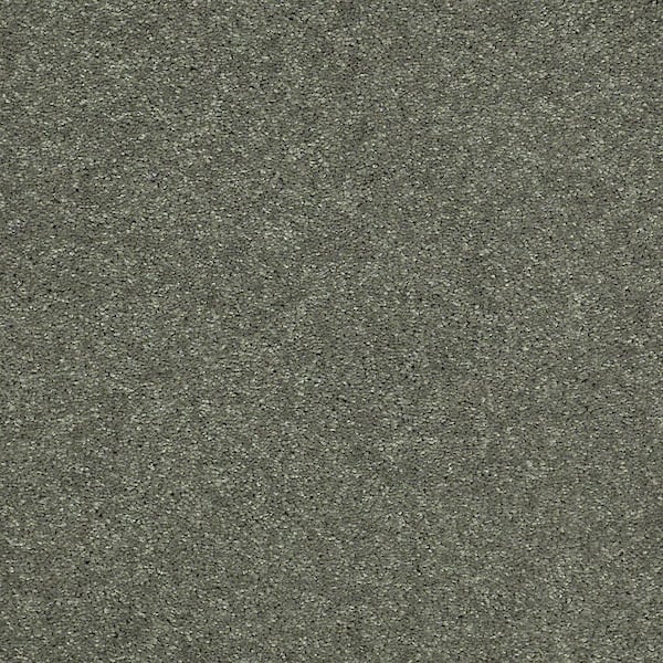 Brave Soul II - Sea Glass - Green 15 ft. 44 oz. Polyester Texture Installed Carpet