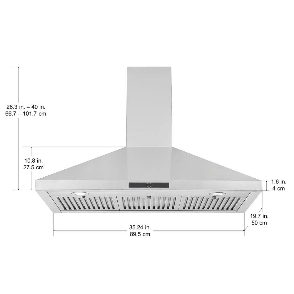 Ancona 36" Stainless Steel Convertible Wall Mount Range Hood