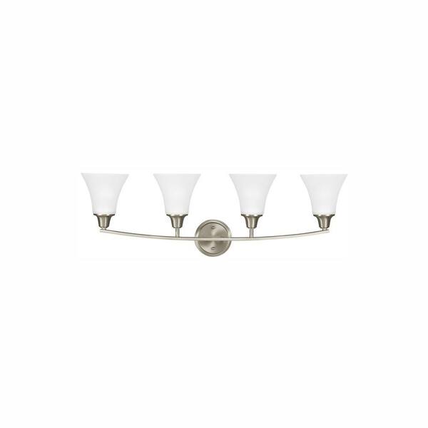 Generation Lighting Metcalf 4-Light Brushed Nickel Bath Light with LED Bulbs