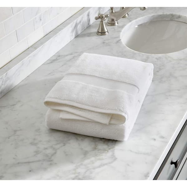 Pearl White Terry-back Turkish - Bath Towel