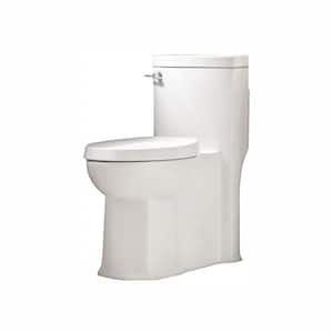 Boulevard 1-Piece 1.28/1.6 GPF Single Flush Elongated Toilet in White