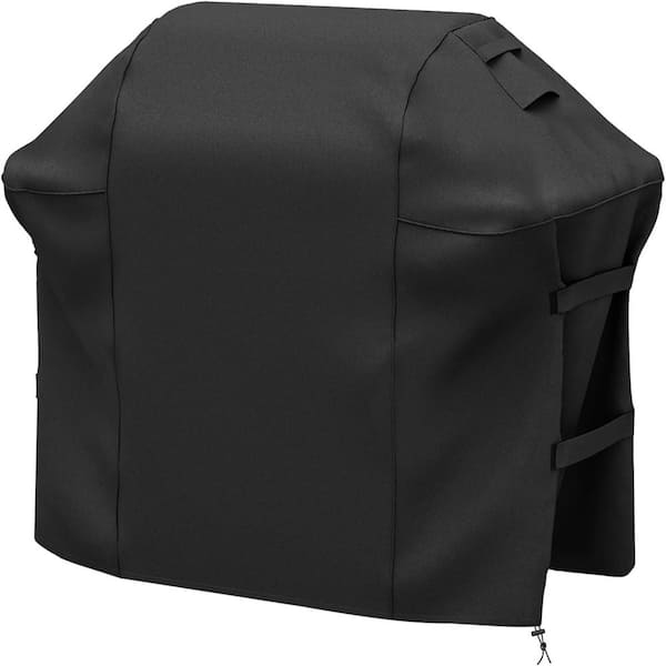 SHINESTAR 70 in. Heavy-Duty Grill Cover in Black with Double Straps and Built-in Vents