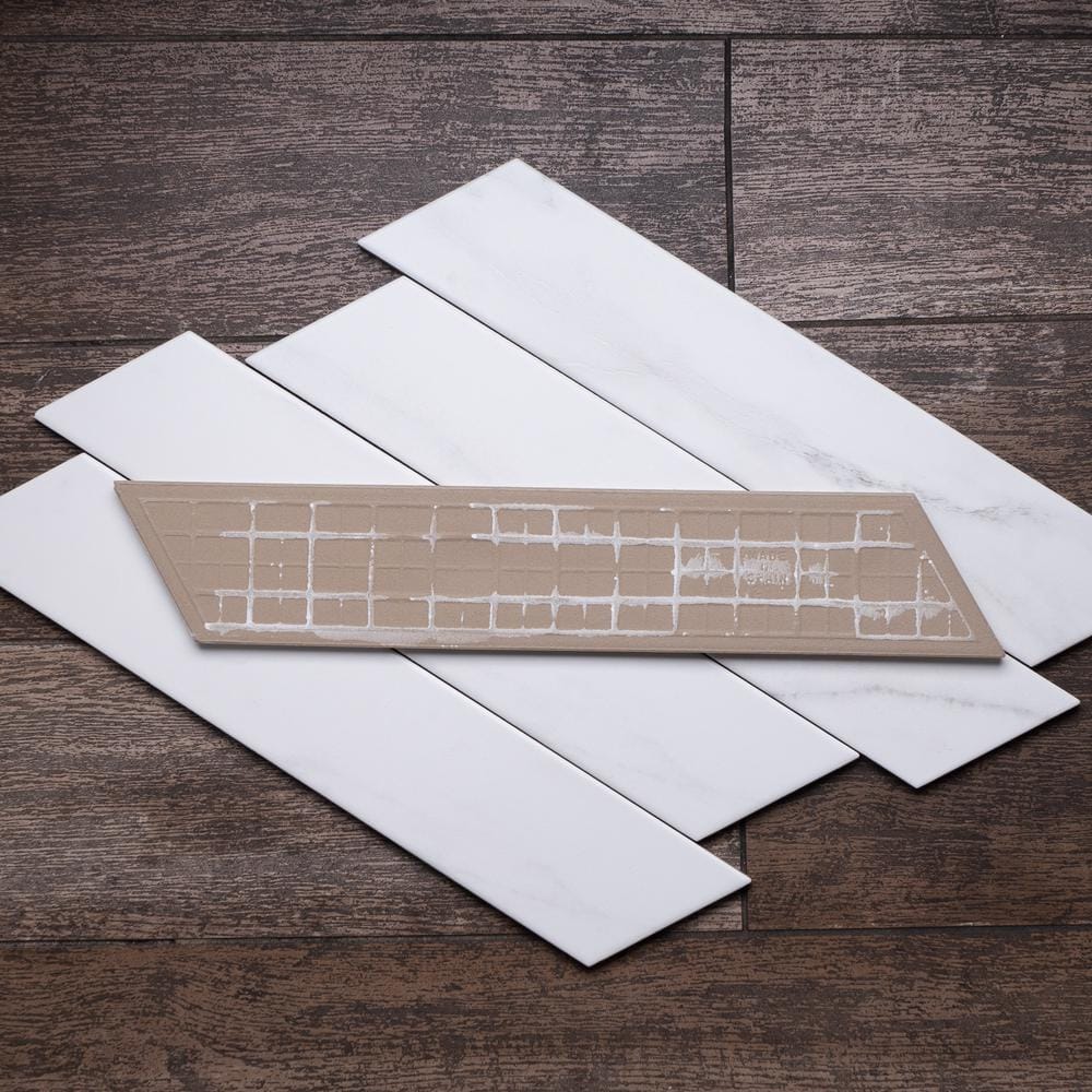 Elegance White Chevron Matte Porcelain Floor and Wall Tile
