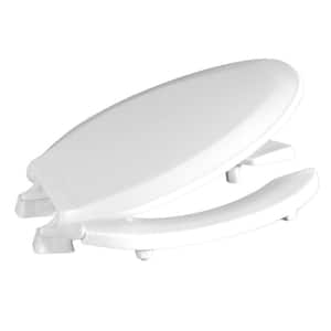 ADA Compliant Raised Round Open Front with Cover Toilet Seat in White