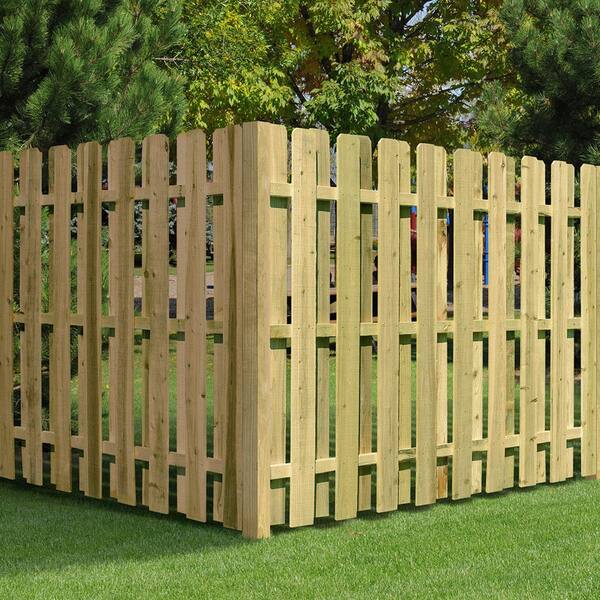 6 Ft H X 8 Ft W Pressure Treated Pine Shadowbox Fence Panel 118830 The Home Depot 6 Ft H X 8 Ft W Pressure Treated Pine Shadowbox Fence Panel 118830 The Home Depot