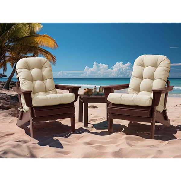 Unbranded 50 in. x 20 in. 2-Piece Sunbrella Outdoor Adirondack Chair Cushion in Champagne