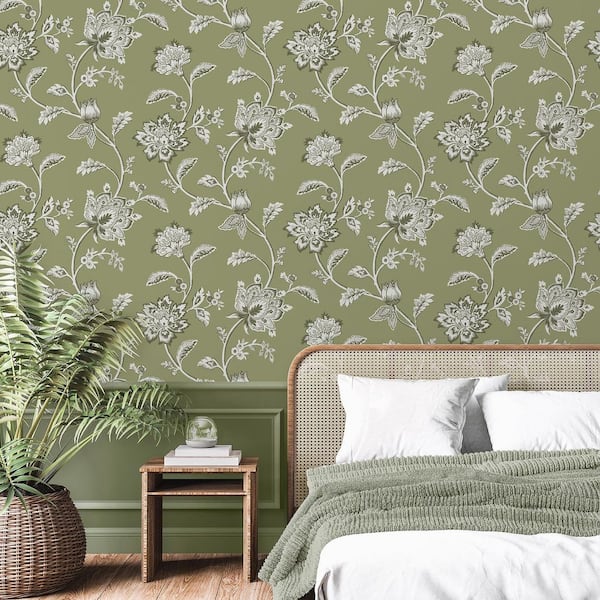 Juliette Green Jacobean Non-Pasted Wallpaper Sample