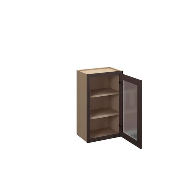 Jamestown Recessed 18 in. W x 30 in. H x 12 in. D in Espresso Plywood Assembled Frosted Glass Wall