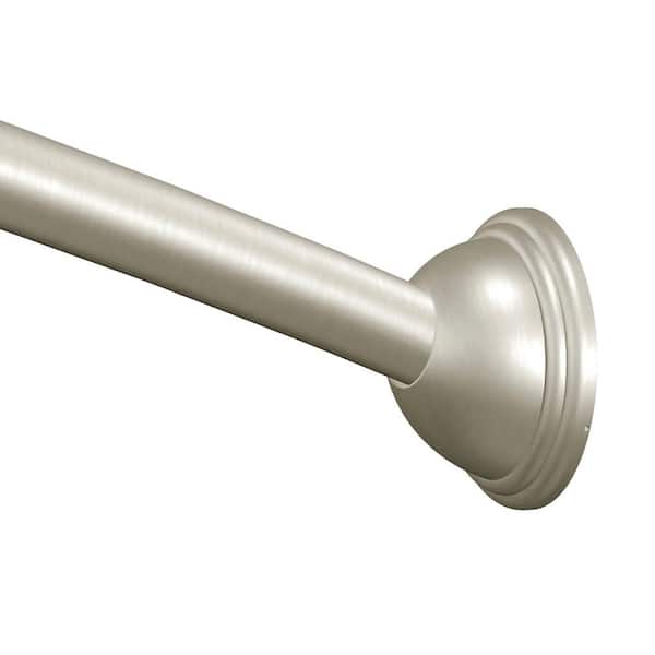 MOEN 54 in. - 72 in. Adjustable Length Curved Shower Rod in Brushed Nickel