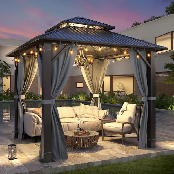 COVERONICS 8.5 ft. x 8.5 ft. Double Galvanized Steel Roof Aluminum