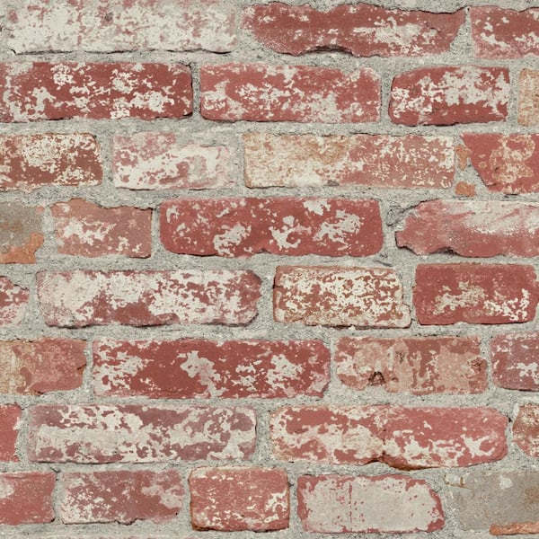 RoomMates Stuccoes Red Brick Vinyl Peel & Stick Wallpaper Roll (Covers 28.18 Sq. Ft.)