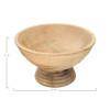 Natural Mango Wood Ridged Footed Serving Bowl
