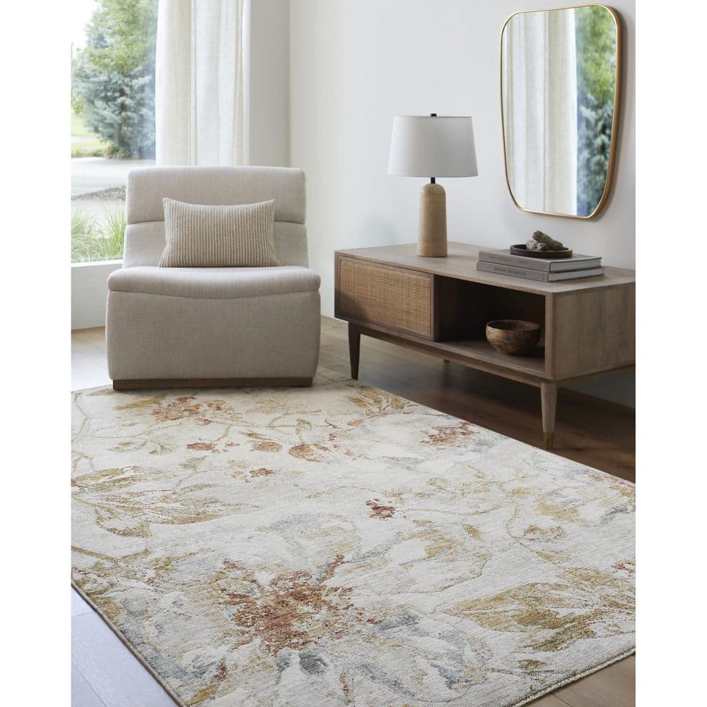 Roseanne Light Gray Cottage Floral  2 ft. x 3 ft.  Area Rug price history on PriceWatchPro
