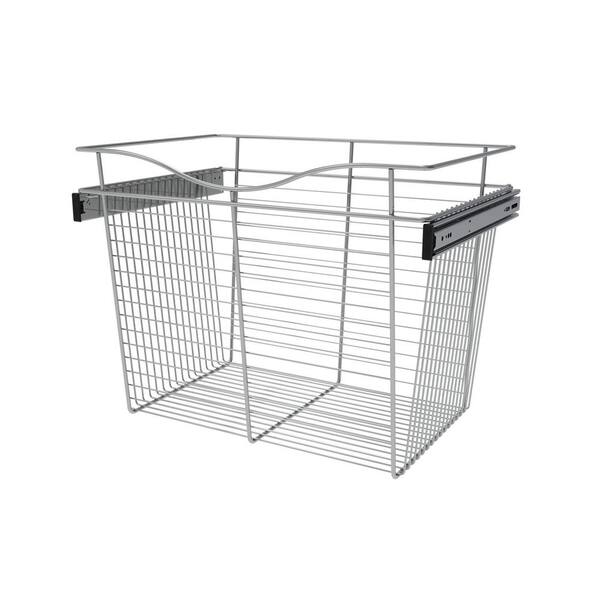 Rev-A-Shelf 18 in. H x 24 in. W Chrome Steel 1-Drawer Wide Mesh Wire Basket