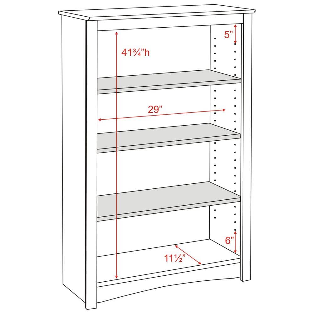 Espresso Adjustable 4-Shelf Deluxe Wood Bookcase