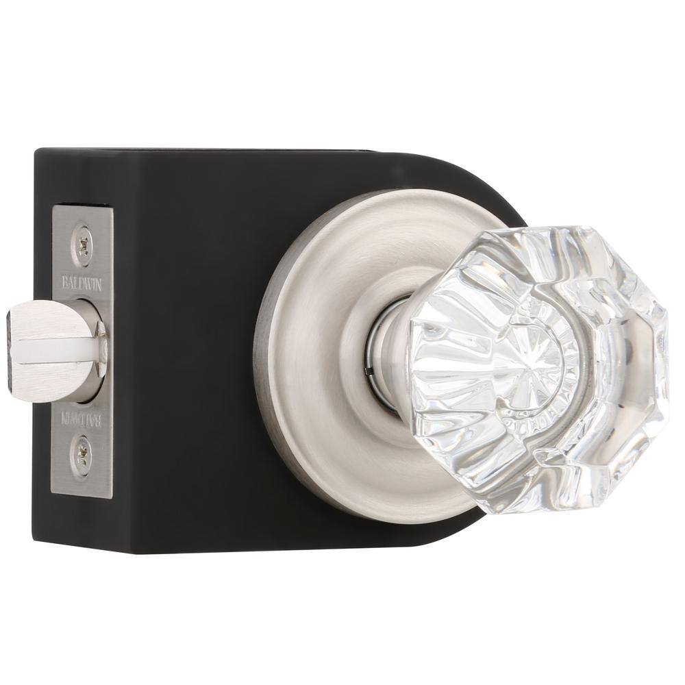 Baldwin Filmore Satin Nickel Hall/Closet Crystal Door Knob 5080150PASS