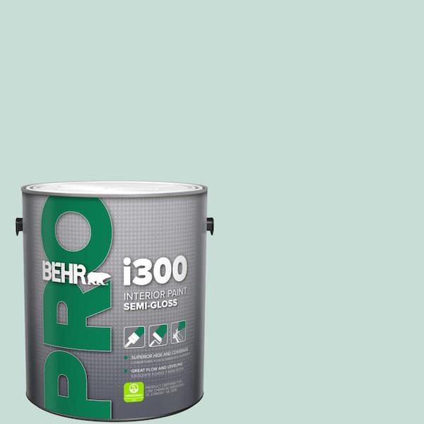 BEHR PRO 1 gal. #MQ3-20 Whipped Mint Semi-Gloss Interior Paint