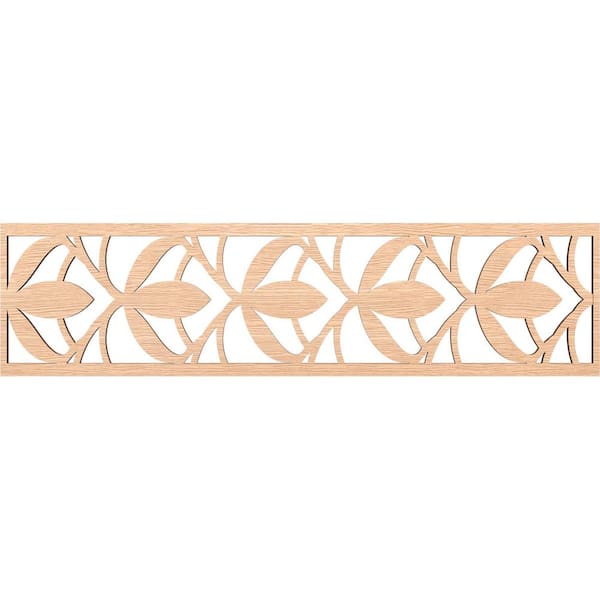 Ekena Millwork Salem Fretwork 0.375 in. D x 47 in. W x 12 in. L Red Oak Wood Panel Moulding