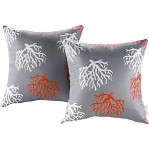 Patio Square Outdoor Throw Pillow Set in Orchard (2-Piece)