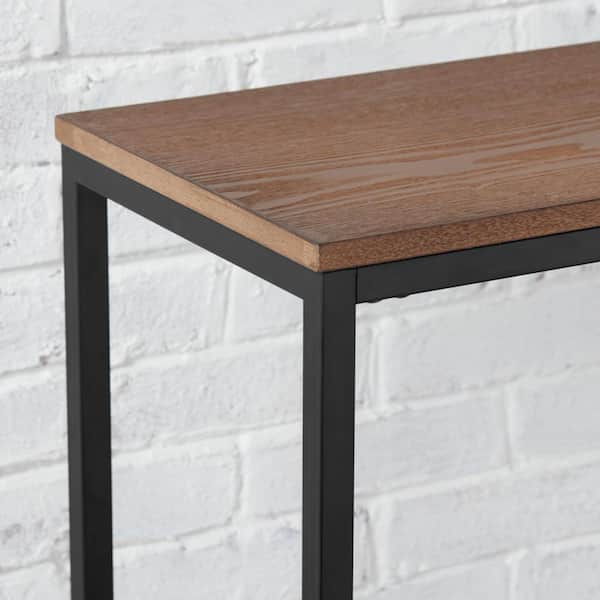 StyleWell Donnelly Black C-Shaped Side Table with Haze Wood Top ST8011BK -  The Home Depot