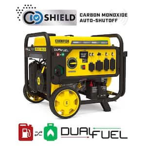 12000/9500-Watt Electric Start Gasoline and Propane Powered Dual Fuel Portable Generator with CO Shield