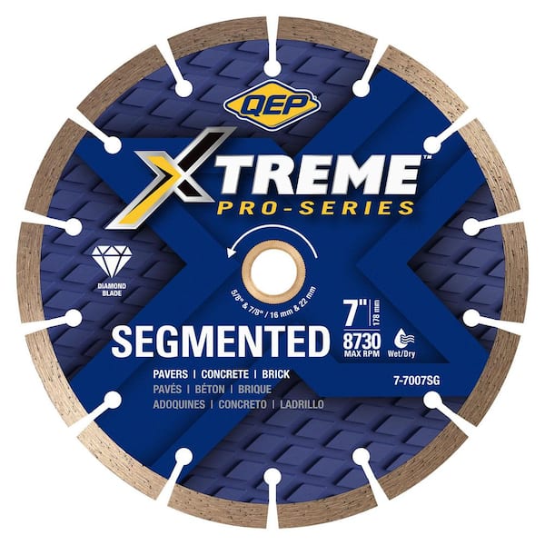 Xtreme 7 in. Segmented Diamond Blade Cuts Wet Through Pavers, Concrete, Brick