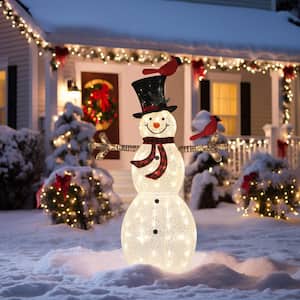 5 ft. Warm White LED Snowman Christmas Holiday Yard Decoration