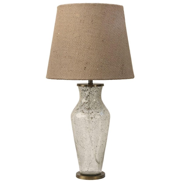 Kenroy Home Sahara 16 in. H Clear Sand Glass Table Lamp