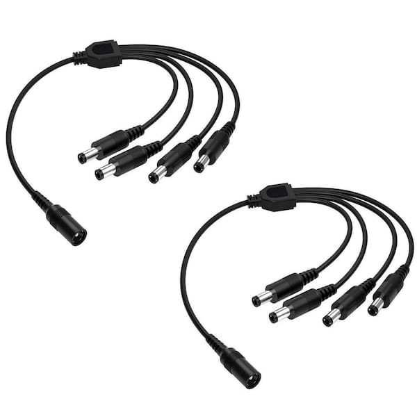 1-to-4 Power Splitter Adapter Cable for Security Camera(2 Pack)