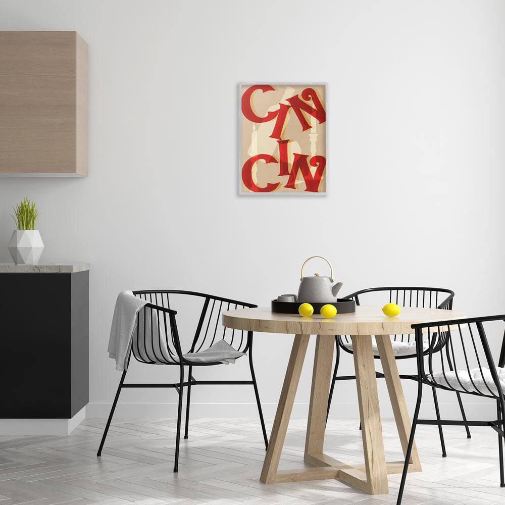 Cin Cin Wine and Candles by Lil' Rue Gray Framed Typography Giclee Art Print 20 in. x 16 in.