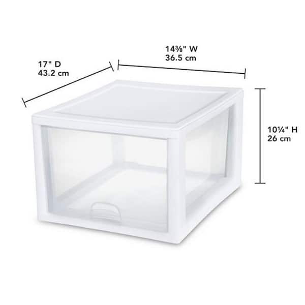 Sterilite 27 qt. Single Box Modular Stacking Container Plastic Storage Bin, Clear (12 Pack)