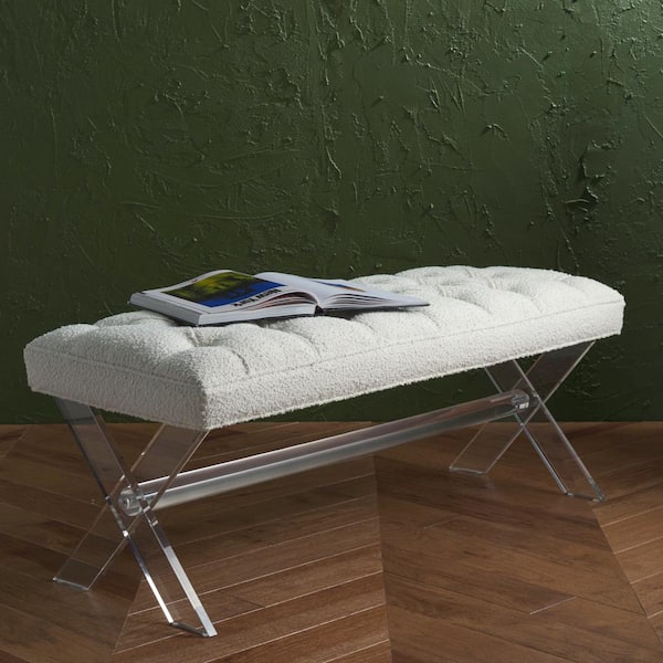 SAFAVIEH Tourmaline Ivory Entryway Bench 48 in.