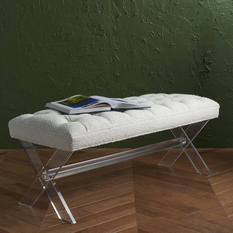 SAFAVIEH Tourmaline Ivory Entryway Bench 48 in.