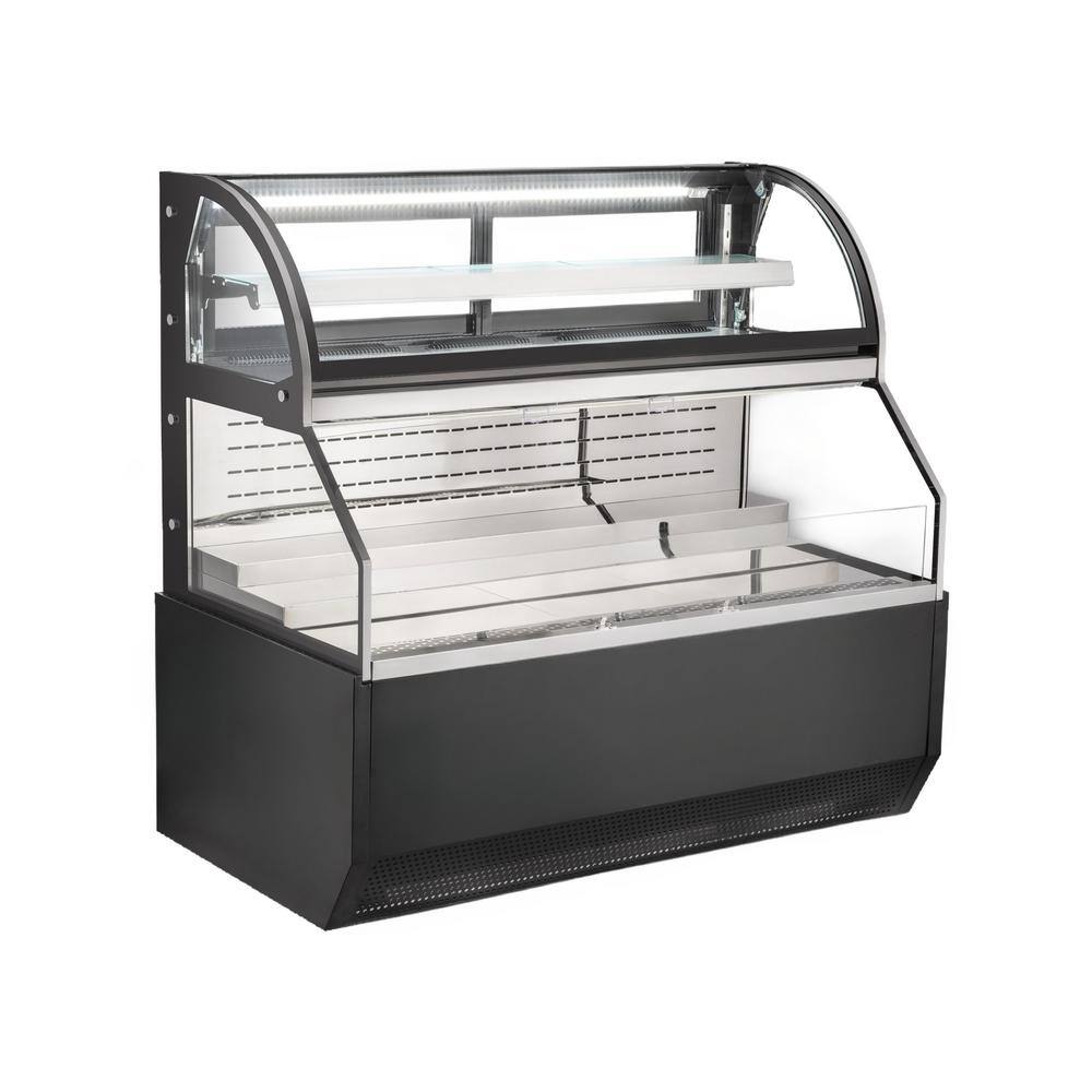 71 in 24.1 Cu. Ft. Auto/Cycle Defrost Commercial NSF Double-Deck Open Display Refrigerated Showcase EC685B-2 in Black