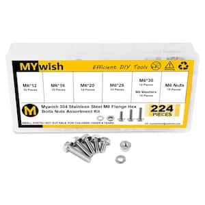 140-Piece #2-56 UNC Button Head Socket Screw Assortment - Stainless Steel Hex Bolts With Nuts & Washers