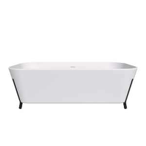 70 in. x 31 in. Soaking Bathtub with Center Drain in White