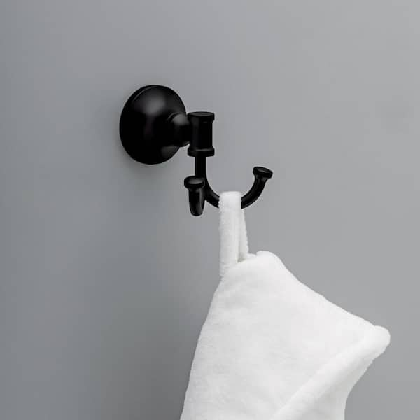  WDONAY 4PCS Black Double Prong Robe Hook Zinc Alloy Wall Hooks  Hardware Coat Hanger Key Rack Towel Holder with Screws for Entryway,  Bathroom, Bathroom : Home & Kitchen