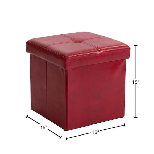 Red deals storage ottoman