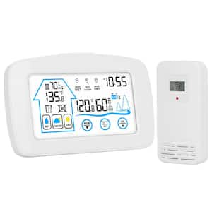 Wireless Weather Station With Clock 196 ft. Range Indoor Outdoor Thermometer Sensor Temperature and Humidity Monitor