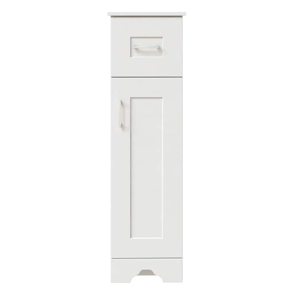 Home Decorators Collection Hawthorne Assembled 13 in. W x 44-13/16 in. H x 22 in. D Bath Mid Auxiliary Cabinet in Linen White