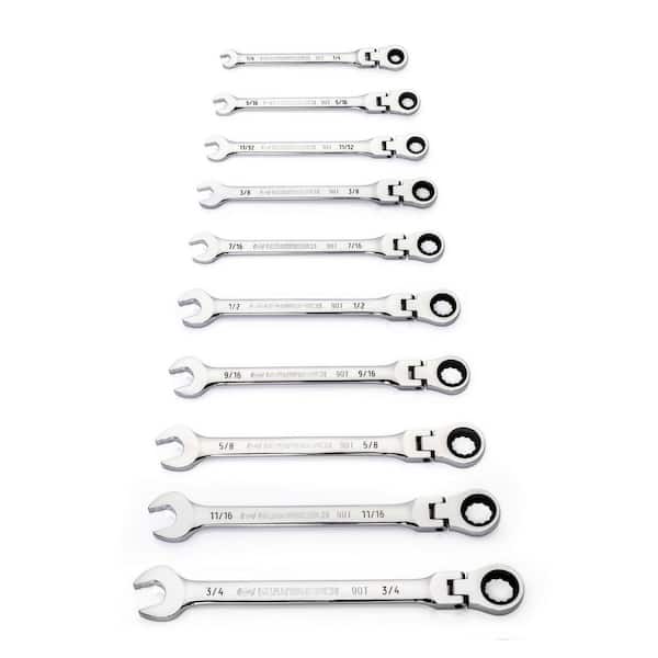 METRIC FLEXIBLE HEAD RATCHETING WRENCH COMBINATION SPANNER TOOL 20-32mm SET 