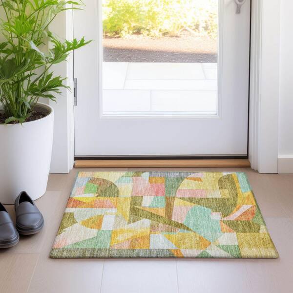 Chantille Machine Washable Indoor/Outdoor Abstract ACN1757 Wheat 2 ft. x 3 ft. Accent Rug