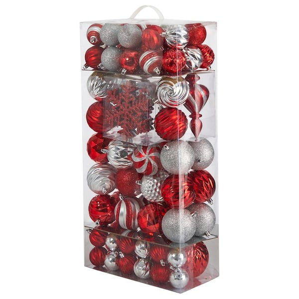 Holiday Deluxe 3.5 in. Multicolor Shatterproof Assorted Ornaments (81-Pack)