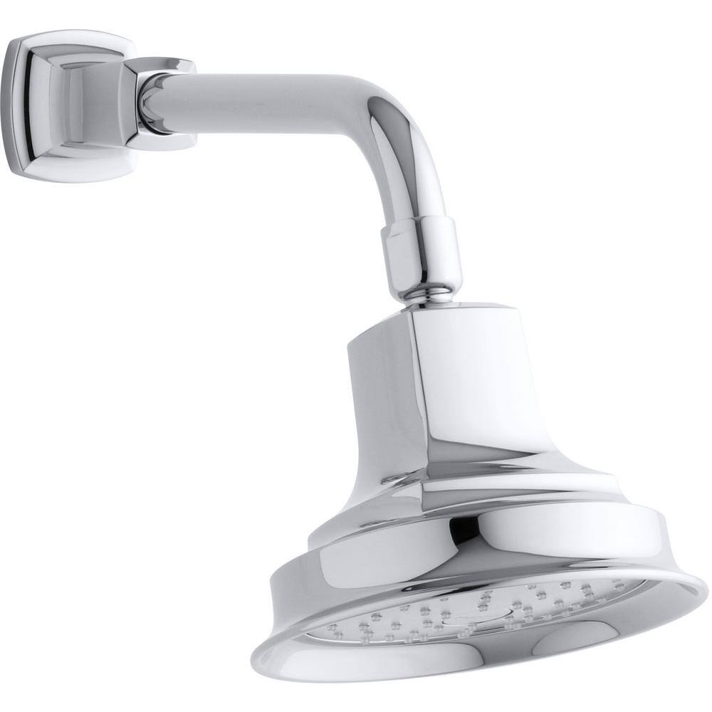 KOHLER Margaux 1-Spray Patterns 2.5 GPM 5.3125 in. Wall Mount Katalyst Fixed Shower Head in Vibrant Polished Nickel