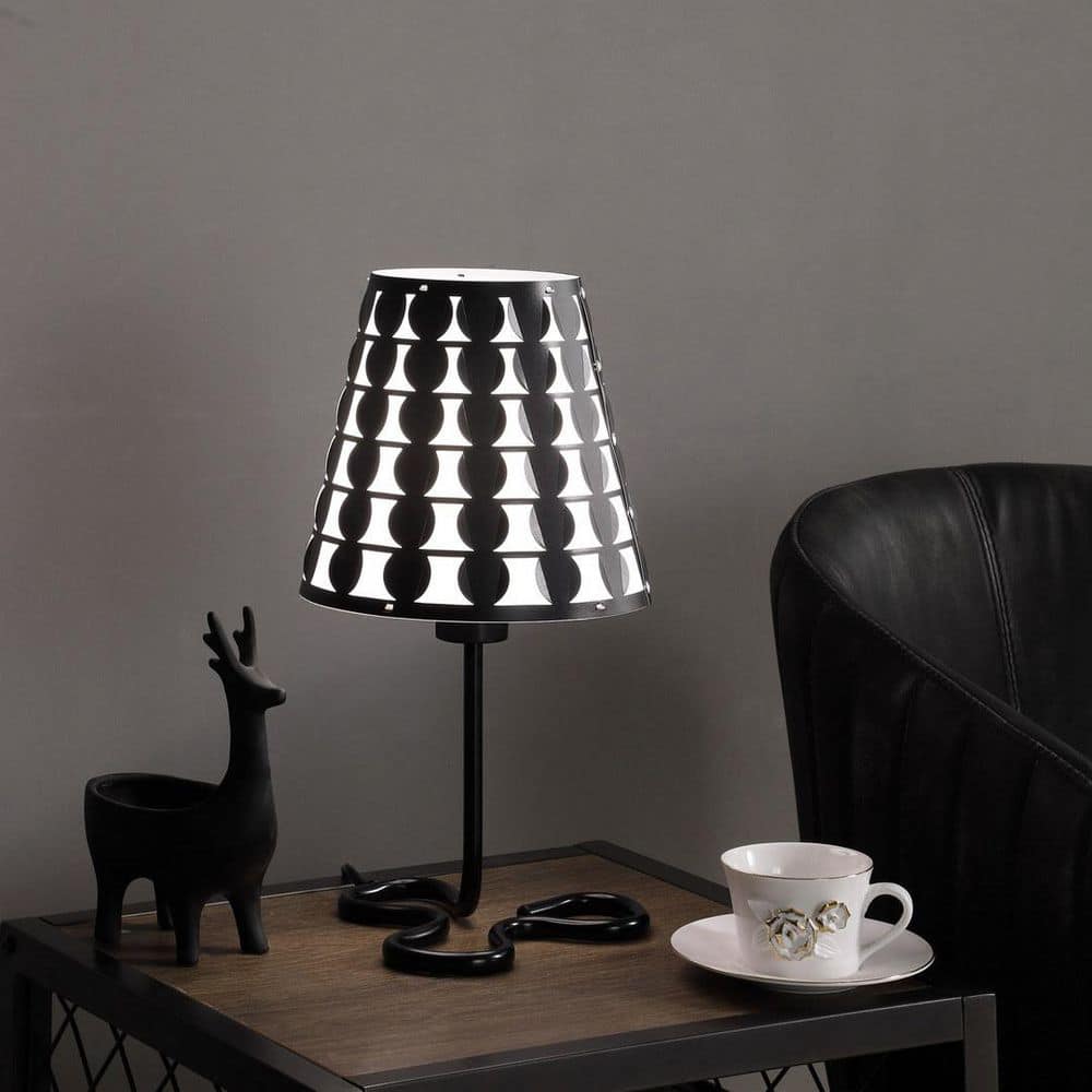 16 in. Traci Black Metal Geometric Table Lamp with No Bult price history on PriceWatchPro