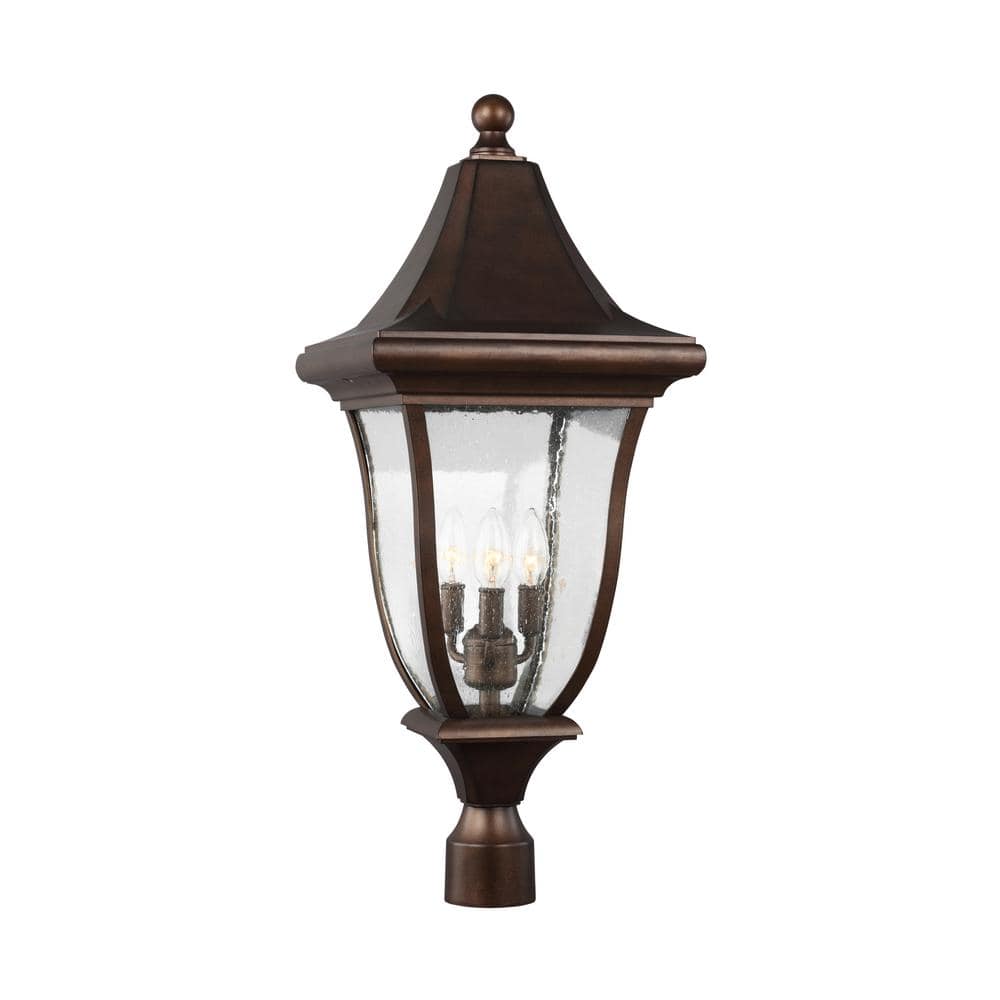 Oakmont 3-Light Outdoor Patina Bronze Lamp Post Light price history on PriceWatchPro